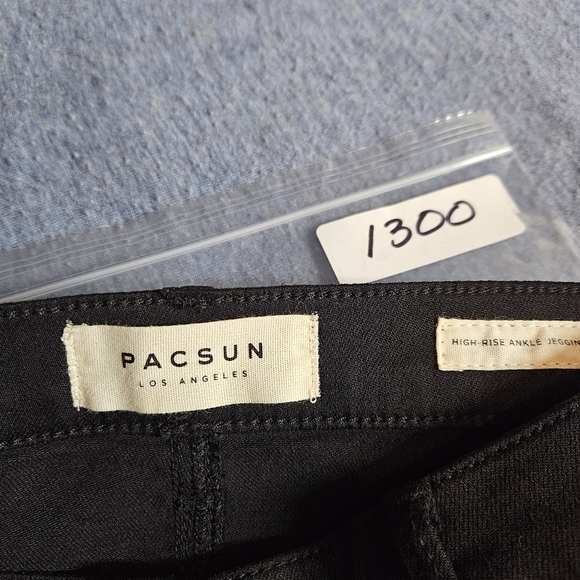 Pacsun Black High-rise Ankle Jeggings Stripe Down The Legs Skinny Size 25 - Picture 5 of 9